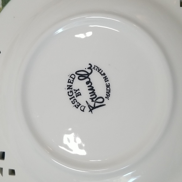 Tiffany Brunelli 8 1/4" Plate Lattice Cut Edge Flower Fig Design Made In Italy - Picture 3 of 13